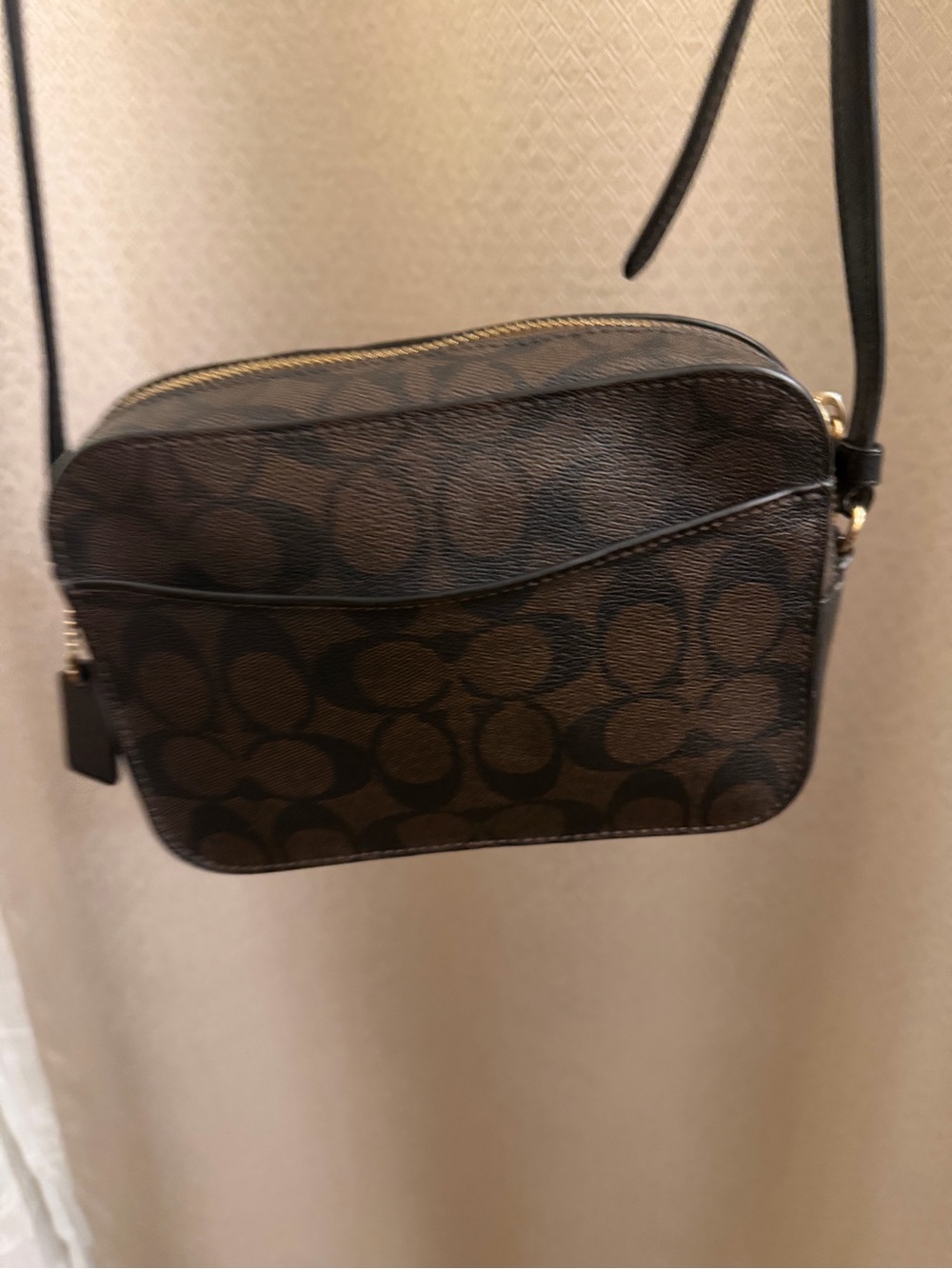 Coach Brown Monogram Crossbody with Black Strap - Picture 4 of 7